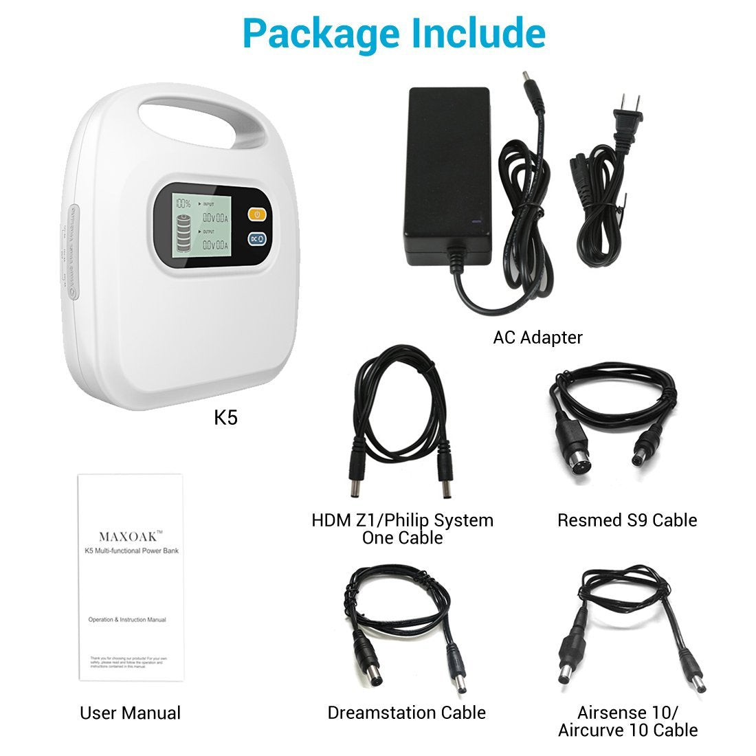 BLUETTI AC200P Portable Power Station +K5 CPAP Battery Backup