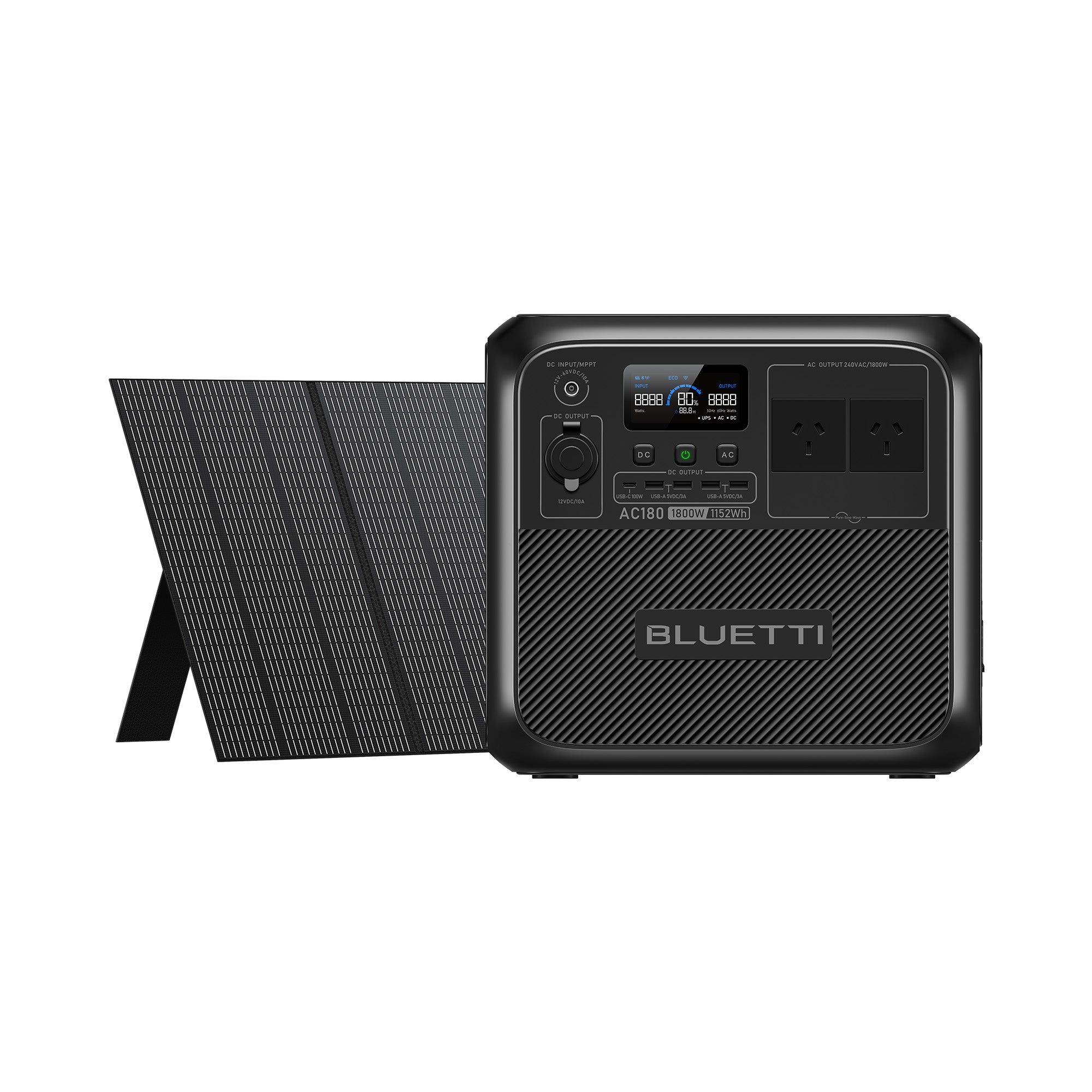 AC180+PV120 (1800W, 1152Wh, 350W Solar Kit)