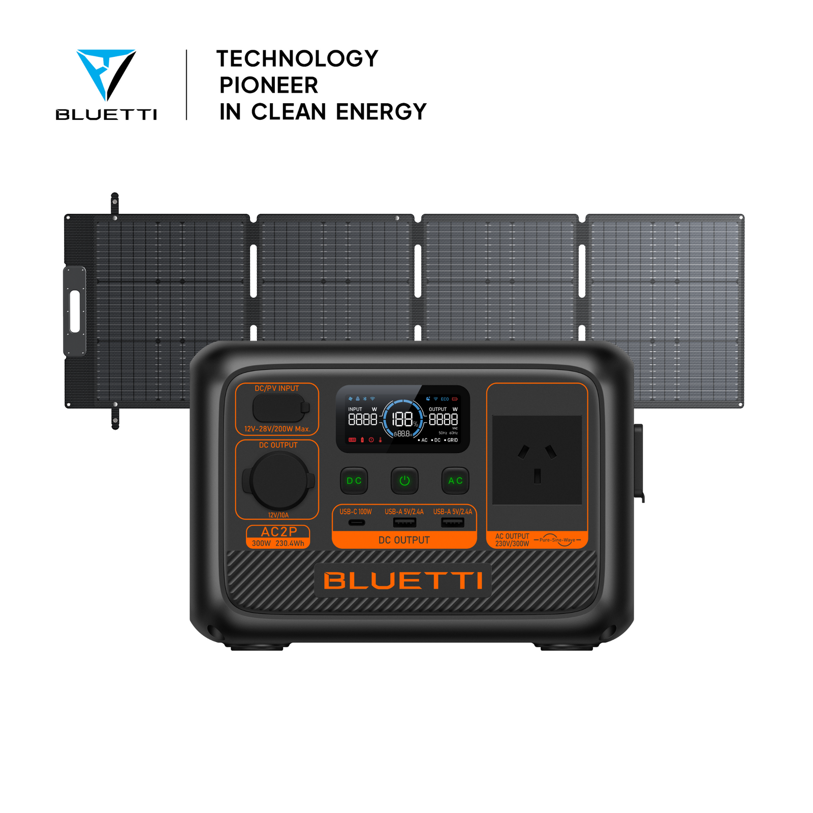 BLUETTI AC2P Portable Power Station | 300W 230.4Wh