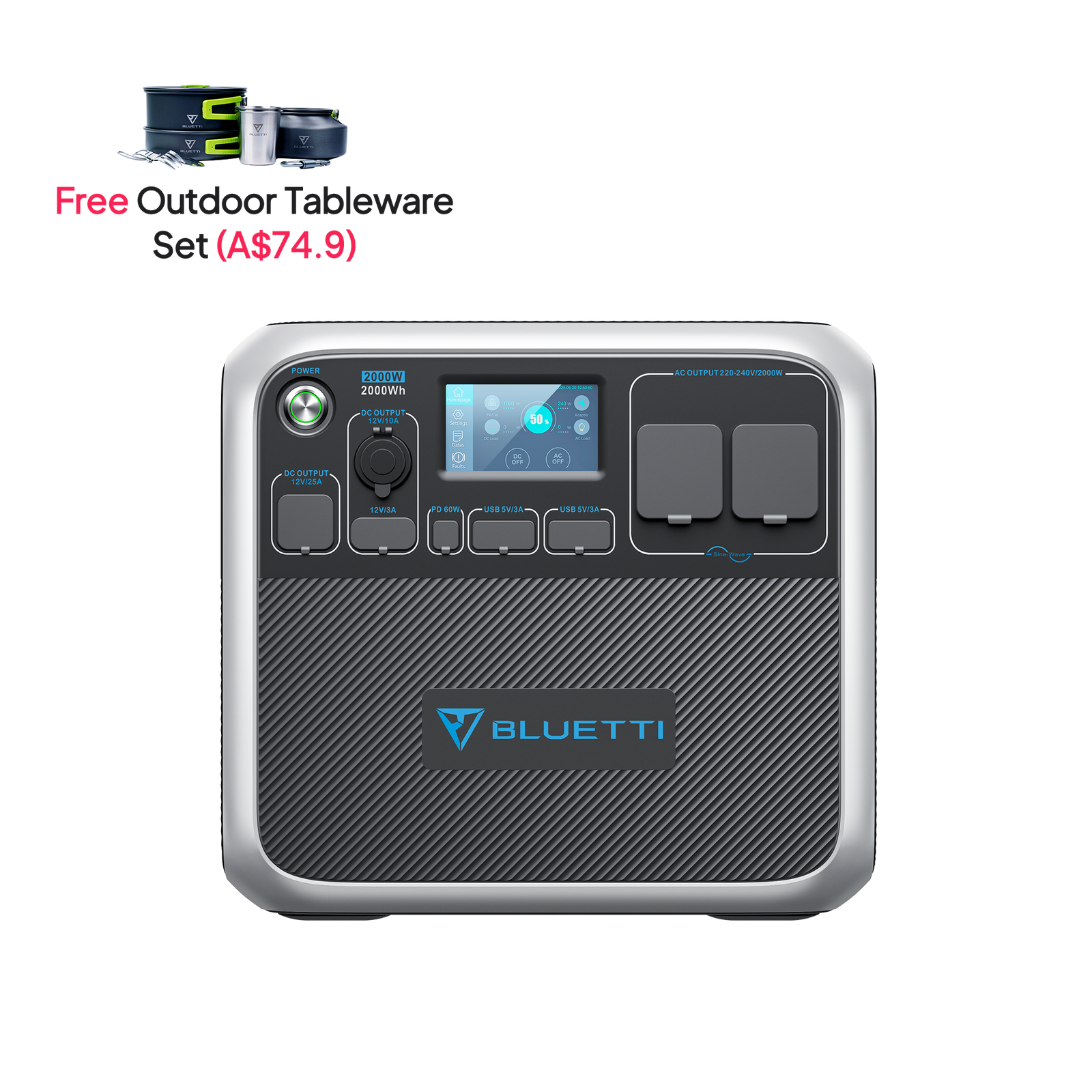 BLUETTI AC200P Portable Power Station | 2,000W 2,000Wh
