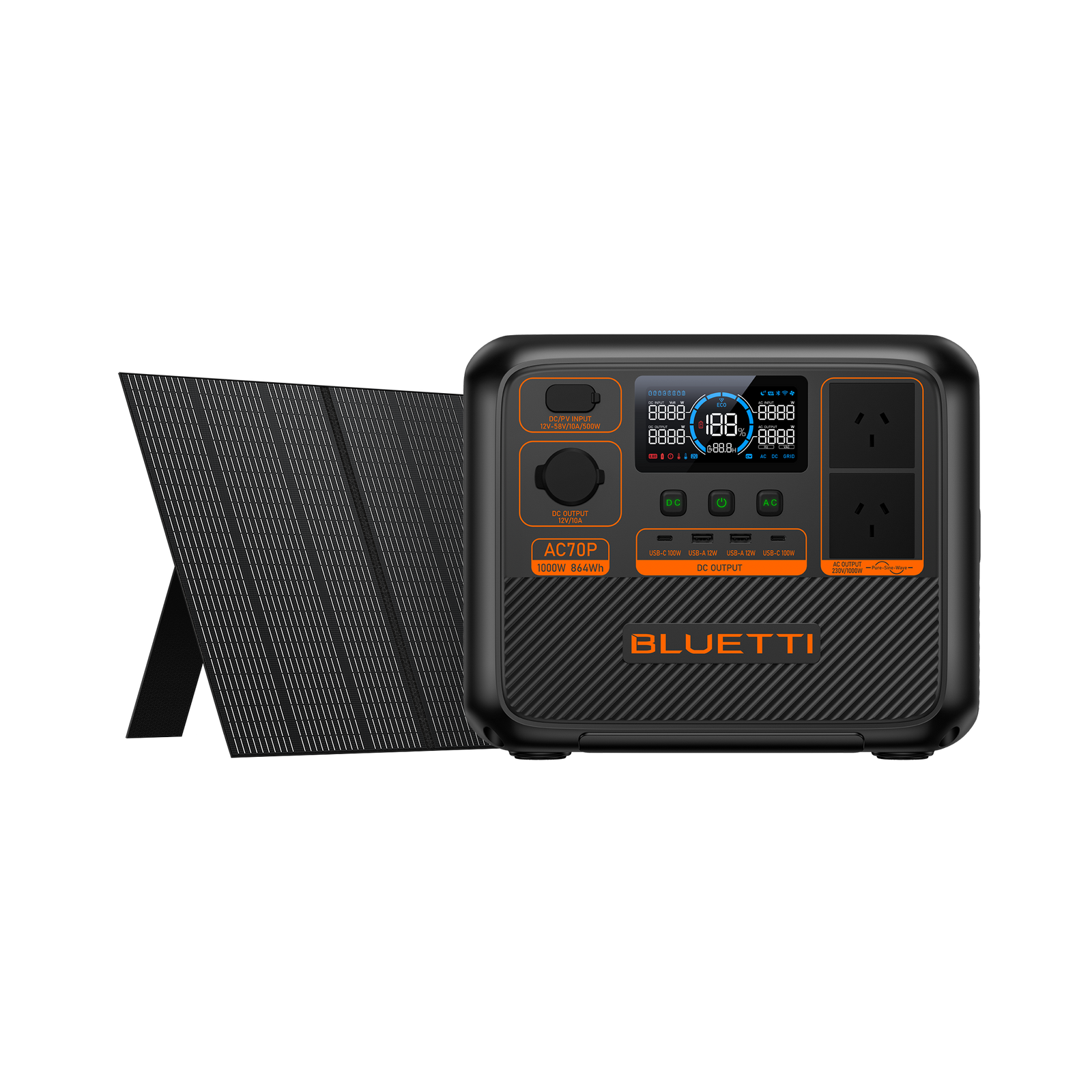 BLUETTI AC70P Portable Power Station | 1000W 864Wh