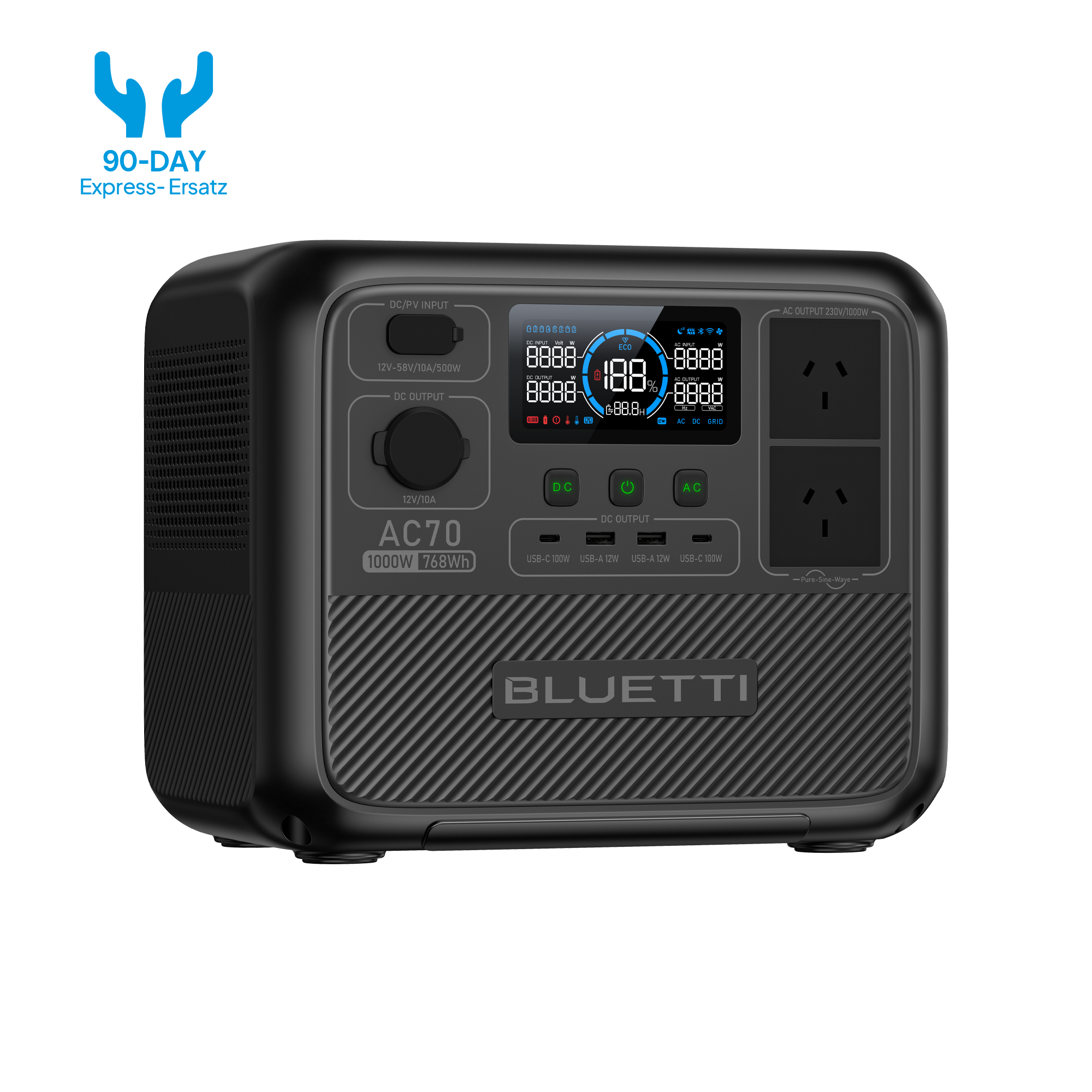 BLUETTI AC70 Portable Power Station | 1,000W 768Wh