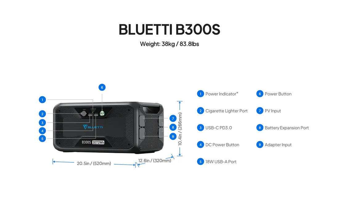 BLUETTI B300S Expansion Battery | 3,072Wh ( Renew )