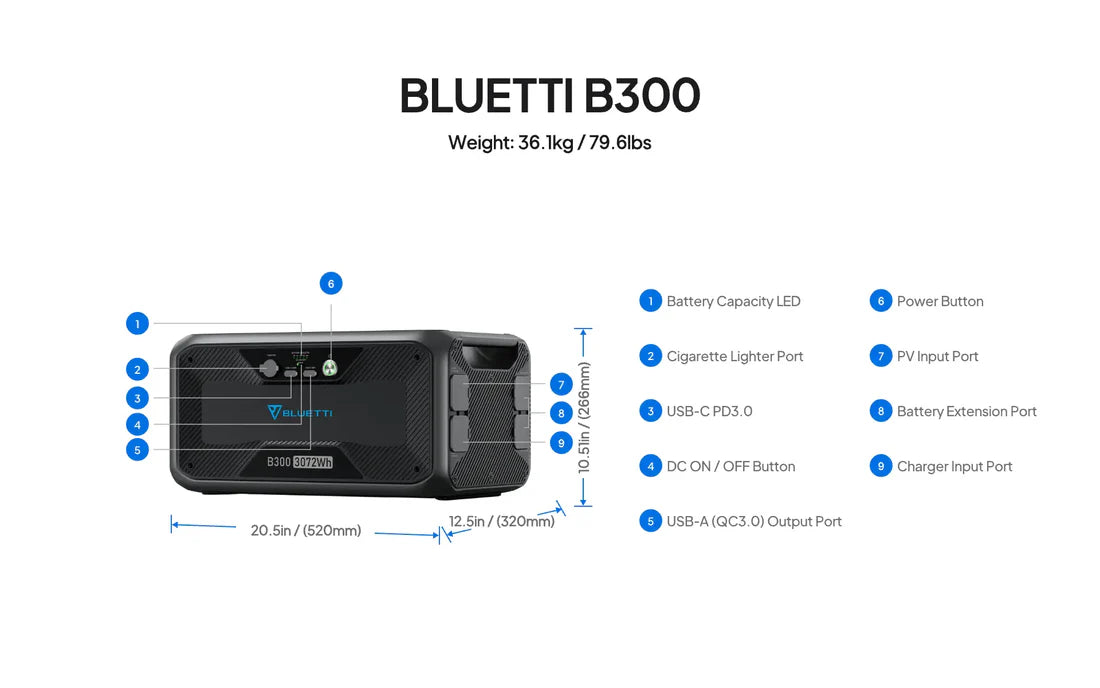 BLUETTI B300 Expansion Battery | 3072Wh( Renew )